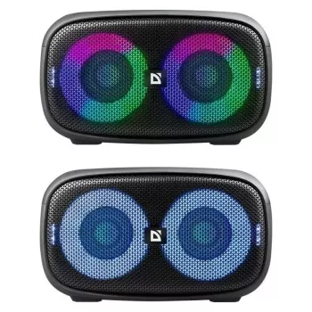 Altavoz Bluetooth portátil estéreo Defender Q5, 20W, iluminación LED, radio FM, TWS
