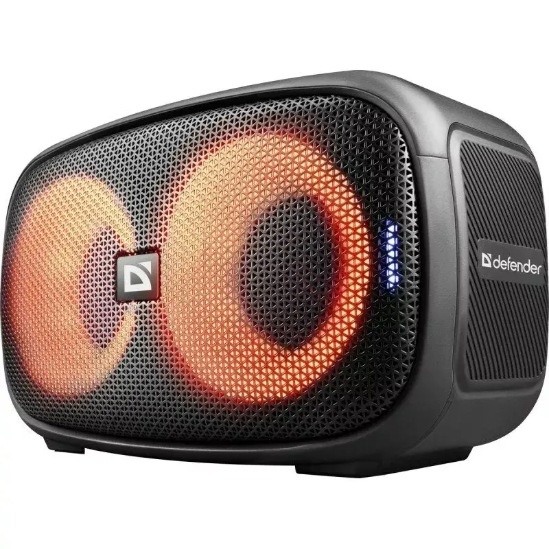 Altavoz Bluetooth portátil estéreo Defender Q5, 20W, iluminación LED, radio FM, TWS