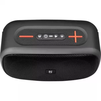 Altavoz Bluetooth portátil estéreo Defender Q5, 20W, iluminación LED, radio FM, TWS