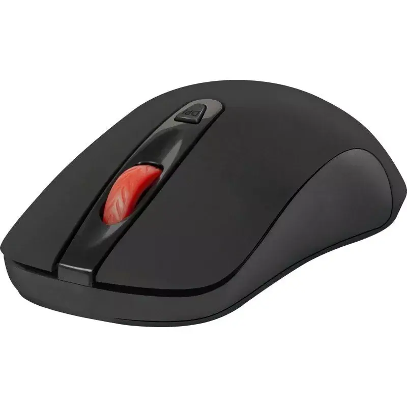 Ratón óptico inalámbrico RF Silent DEFENDER Nexus MS-195 — 1600 DPI, 2,4 GHz, nano USB, ambidiestro, 2×AAA, negro