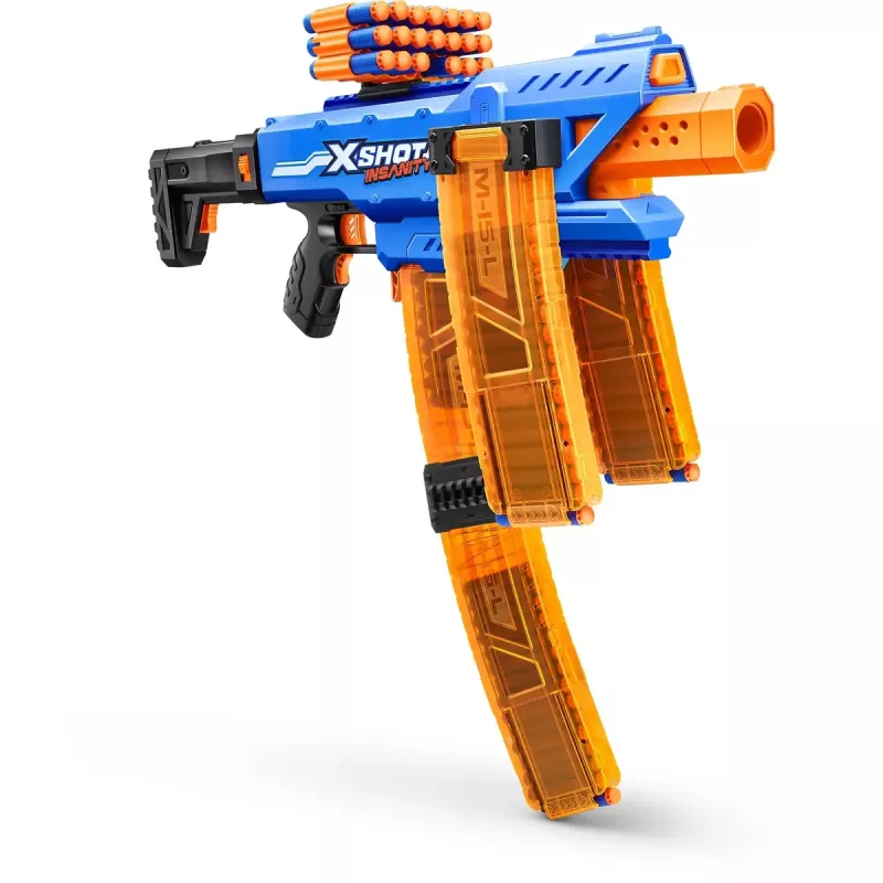 Lanzador de dardos de juguete Zuru XSHOT Insanity Clip Mania con 72 dardos de espuma