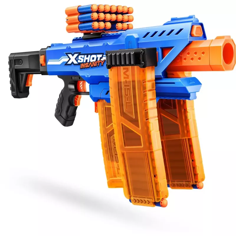 Lanzador de dardos de juguete Zuru XSHOT Insanity Clip Mania con 72 dardos de espuma