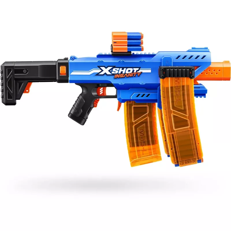 Lanzador de dardos de juguete Zuru XSHOT Insanity Clip Mania con 72 dardos de espuma