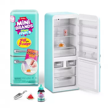 Set de juego Zuru Mini Brands Mini Minis Fill the Fridge Playset — accesorios coleccionables de nevera con alimentos en miniatura