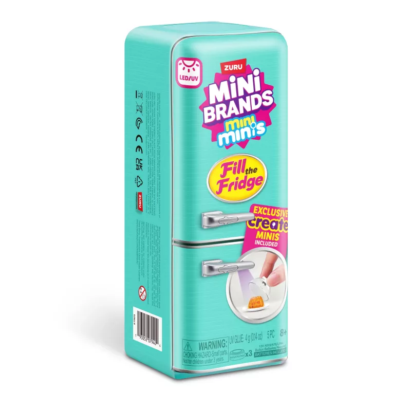Set de juego Zuru Mini Brands Mini Minis Fill the Fridge Playset — accesorios coleccionables de nevera con alimentos en miniatura