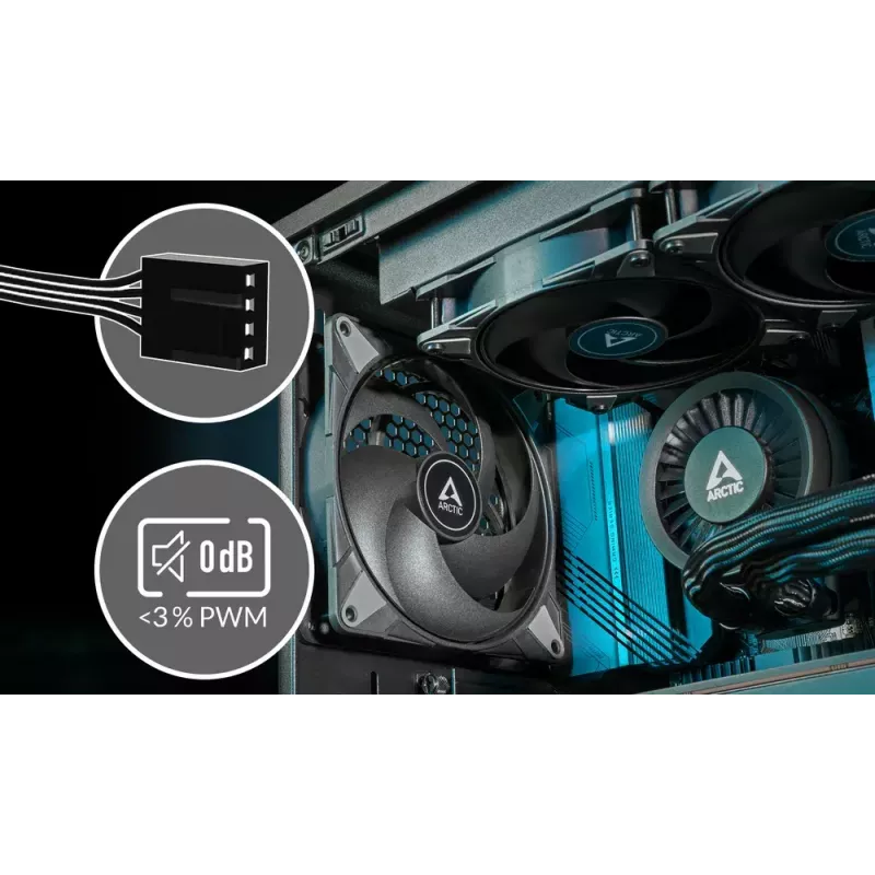 Ventilador ARCTIC P14 Max para caja de ordenador 14 cm negro