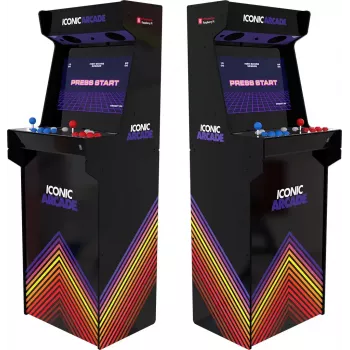 Máquina recreativa arcade Iconic Arcade — Full HD IPS 21 pulgadas, Cortex‑A72 1,5 GHz, 1 GB RAM, WLAN, Gigabit Ethernet, MicroSD, Bluetooth, corriente continua