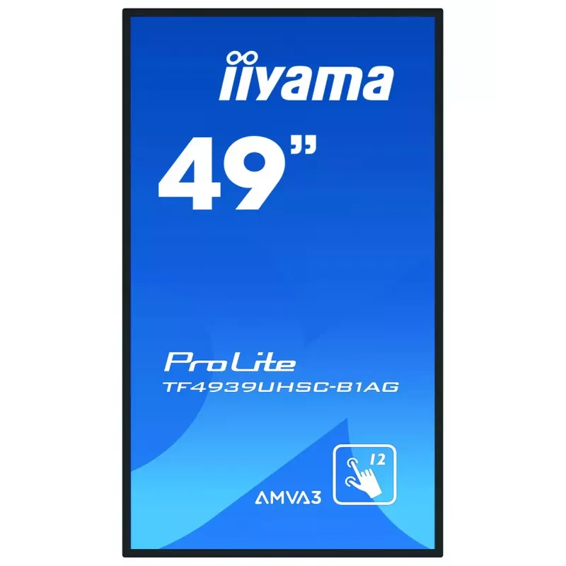 iiyama ProLite TF4939UHSC-B1AG monitor de ordenador 124,5 cm (49 pulgadas) 3840 x 2160 píxeles 4K Ultra HD LED táctil multiusuario negro