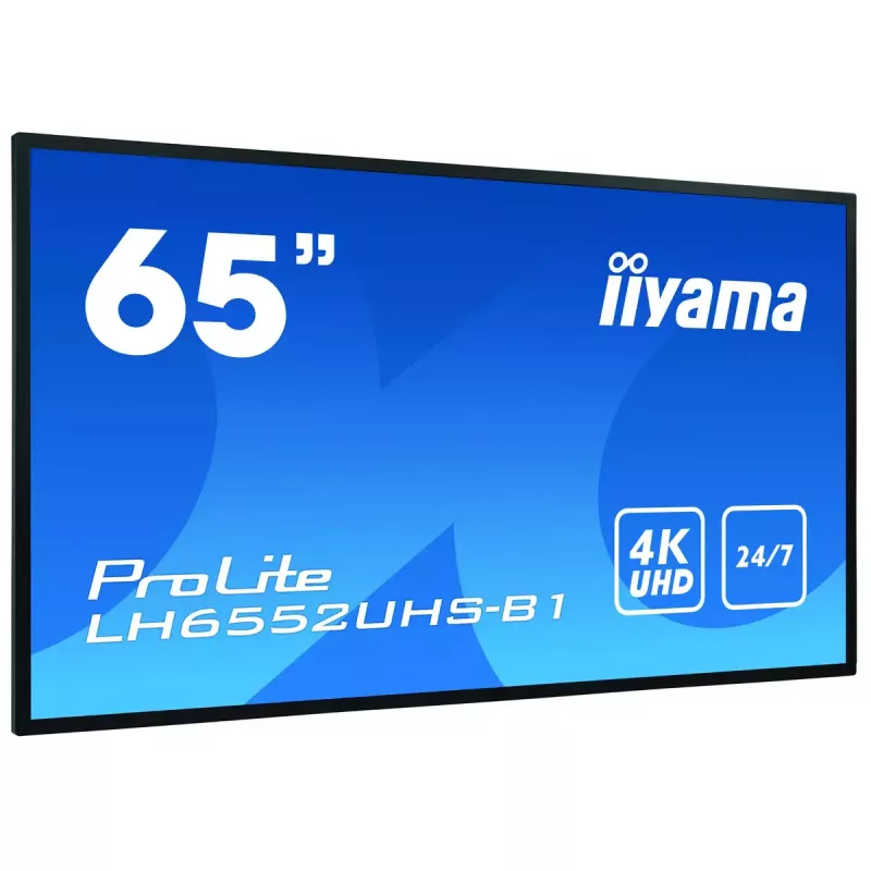 Pantalla de señalización digital IIYAMA LH6552UHS-B1 64,5 pulgadas IPS 4K 3840x2160 500 cd/m² Android 8.0 24/7 negro