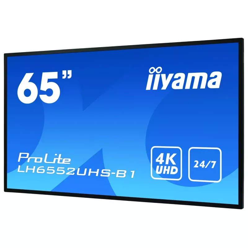 Pantalla de señalización digital IIYAMA LH6552UHS-B1 64,5 pulgadas IPS 4K 3840x2160 500 cd/m² Android 8.0 24/7 negro