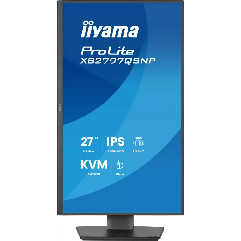 Monitor de ordenador IIYAMA ProLite XB2797QSNP-B1 68,6 cm (27 inch) 2560×1440 QHD LED, 16:9, mate, altavoces, hub USB 3.2, altura ajustable, VESA