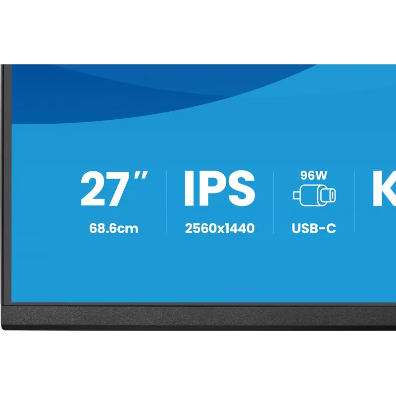 Monitor de ordenador IIYAMA ProLite XB2797QSNP-B1 68,6 cm (27 inch) 2560×1440 QHD LED, 16:9, mate, altavoces, hub USB 3.2, altura ajustable, VESA