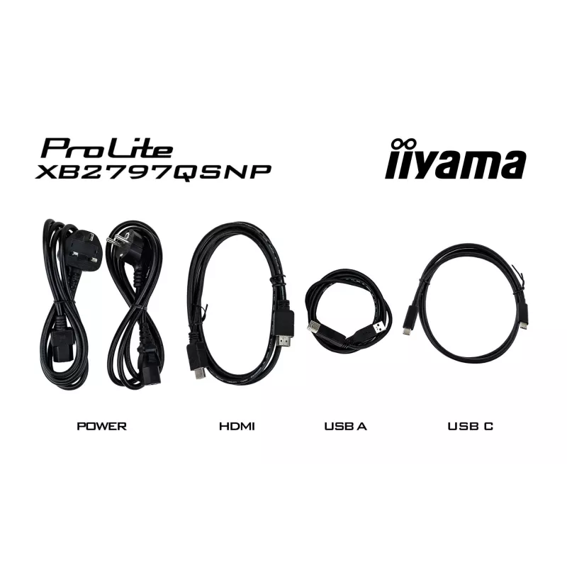 Monitor de ordenador IIYAMA ProLite XB2797QSNP-B1 68,6 cm (27 inch) 2560×1440 QHD LED, 16:9, mate, altavoces, hub USB 3.2, altura ajustable, VESA