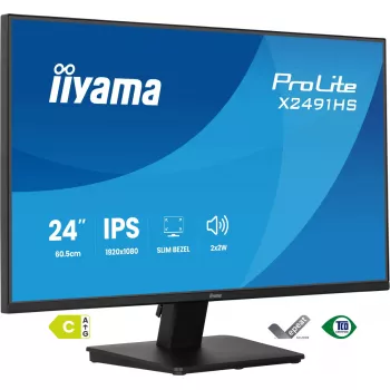 Monitor IIYAMA ProLite X2491HS-B1 60,5 cm (23,8 inch) Full HD IPS LCD, 1920×1080, ángulo de visión 178°, mate, altavoces integrados, VESA, negro