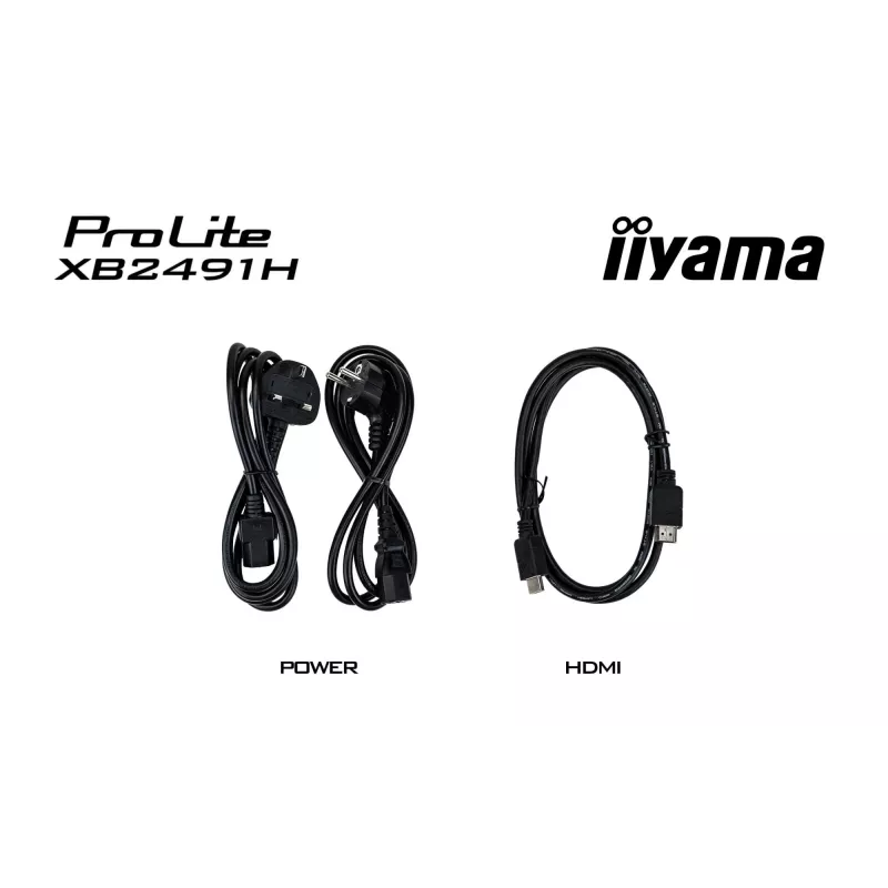 Monitor de ordenador IIYAMA ProLite XB2491H-B1 23.8 pulgadas (60.5 cm) Full HD IPS LCD, 1920×1080, visión 178°, VESA, altura ajustable, negro