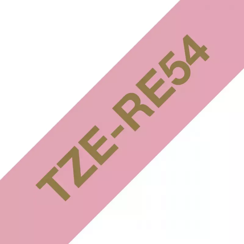 Cinta de rotulación Brother TZE-RE54 oro sobre rosa