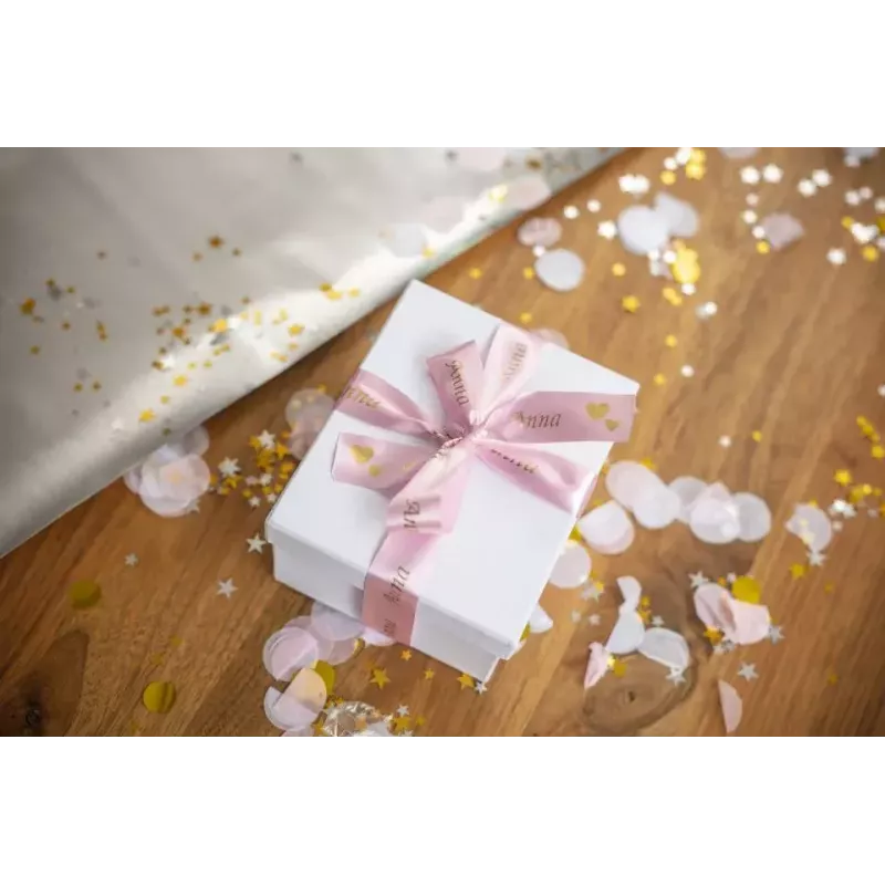 Cinta de rotulación Brother TZE-RE54 oro sobre rosa