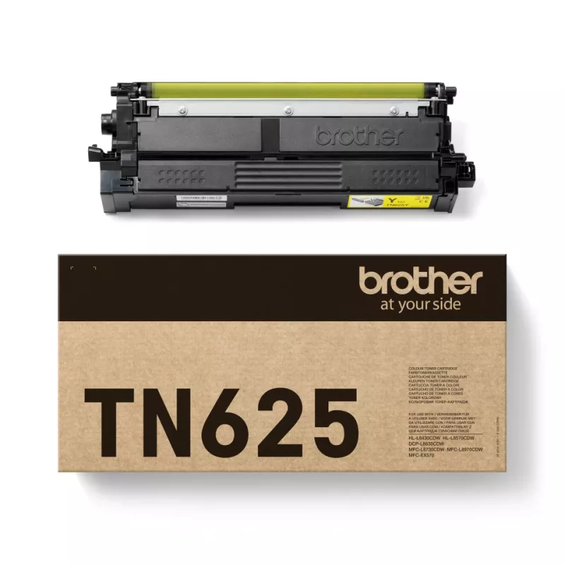 Cartucho de tóner Brother TN-625Y amarillo original, 1 ud., rendimiento 1800 páginas