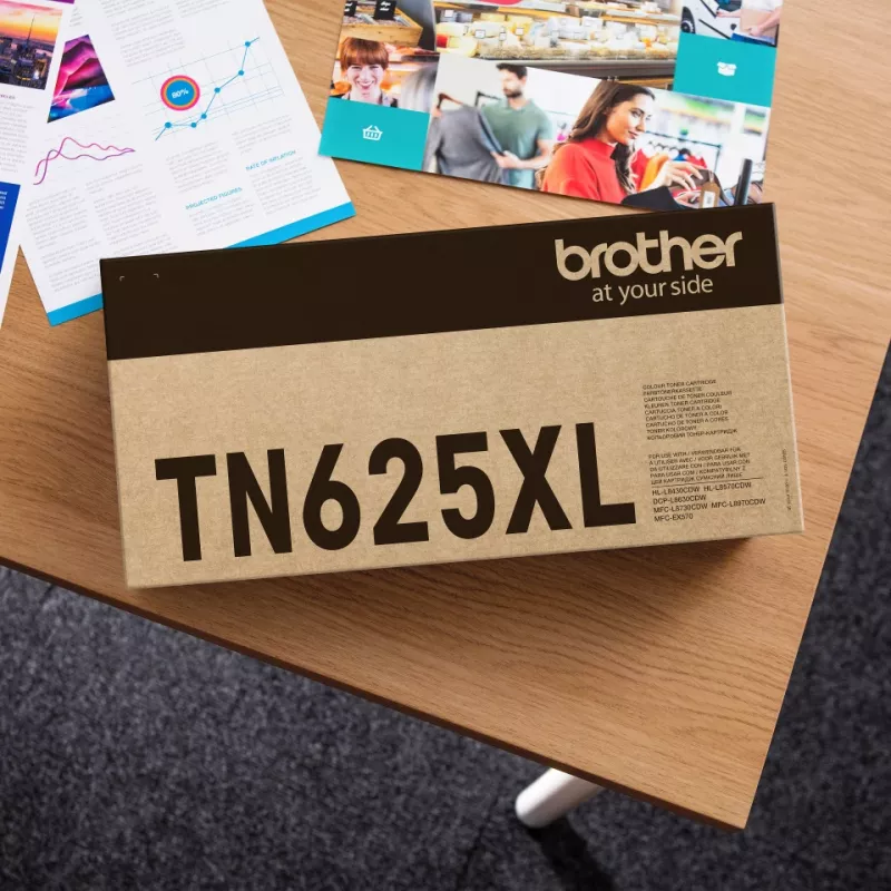 Cartucho de tóner Brother TN-625XLBK — original negro, rendimiento 5500 páginas, 1 ud.