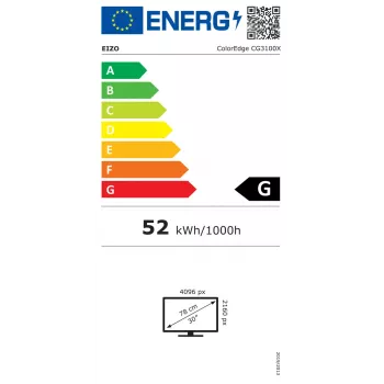 Monitor de ordenador EIZO ColorEdge CG3100X 77,5 cm (30,5 pulgadas) 4096×2160 4K DCI IPS LCD, 17:9, hub USB 3.2, VESA, altura ajustable, negro