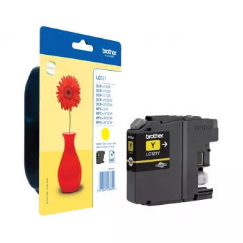 Brother LC121YBP cartucho de tinta 1 ud. original rendimiento estándar amarillo