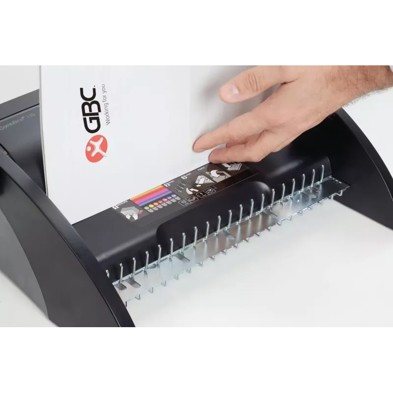 GBC encuadernadora CombBind® C110, encuadernadora de peine, manual, 195 hojas, negro