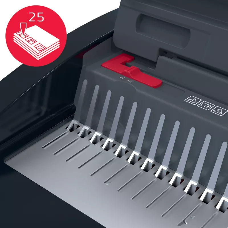 GBC CombBind® CB25E encuadernadora eléctrica, encuadernadora de peine, eléctrica, 390 hojas, negro, rojo