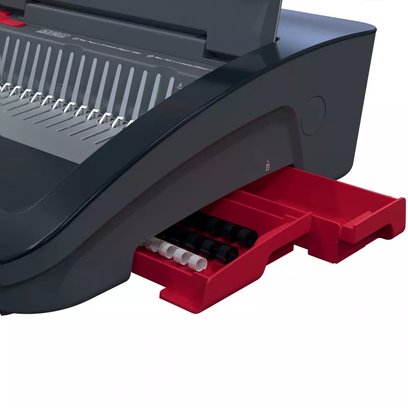 GBC CombBind® CB25E encuadernadora eléctrica, encuadernadora de peine, eléctrica, 390 hojas, negro, rojo