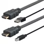 Vivolink PROHDMIUSBAB4AMP adaptador de cable de vídeo 4 m HDMI + USB Type-A HDMI + USB Type-B negro