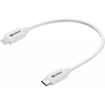 Sandberg USB-C PD a Lightning MFI 0.2M, 0,2 m, Lightning, USB C, conector macho, conector macho, blanco
