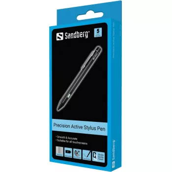 Sandberg Precision Active Stylus Pen, Telefonía móvil/smartphone, compatibilidad de marca: cualquiera, negro, aluminio, cobre, integrado, litio-ion (Li-Ion)