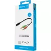 Sandberg Adaptador para auriculares (móvil) PC, 2 x 3,5 mm, conector macho, 3,5 mm, conector hembra, negro