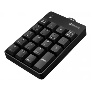 Sandberg Teclado numérico USB con cable, USB, 19, portátil/PC, 1,5 m, negro