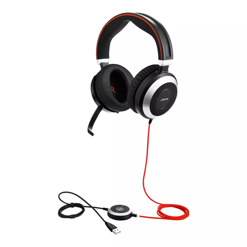 Jabra Evolve 80 MS Estéreo, con cable, oficina/call center, 646 g, auricular, negro