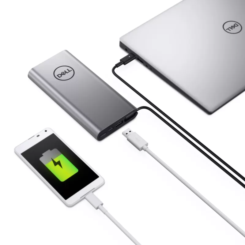 Batería externa portátil Dell PW7018LC ion-litio 1 salida USB-A plateada
