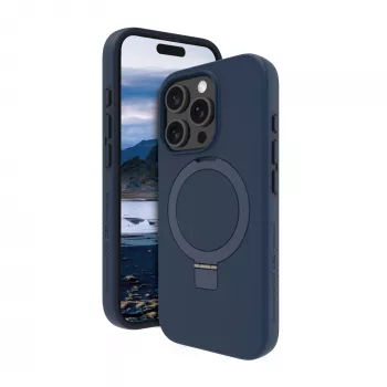 dbramante1928 Iceland Ultra D3O Carcasa trasera MagSafe con soporte, iPhone 16 Pro Max, azul