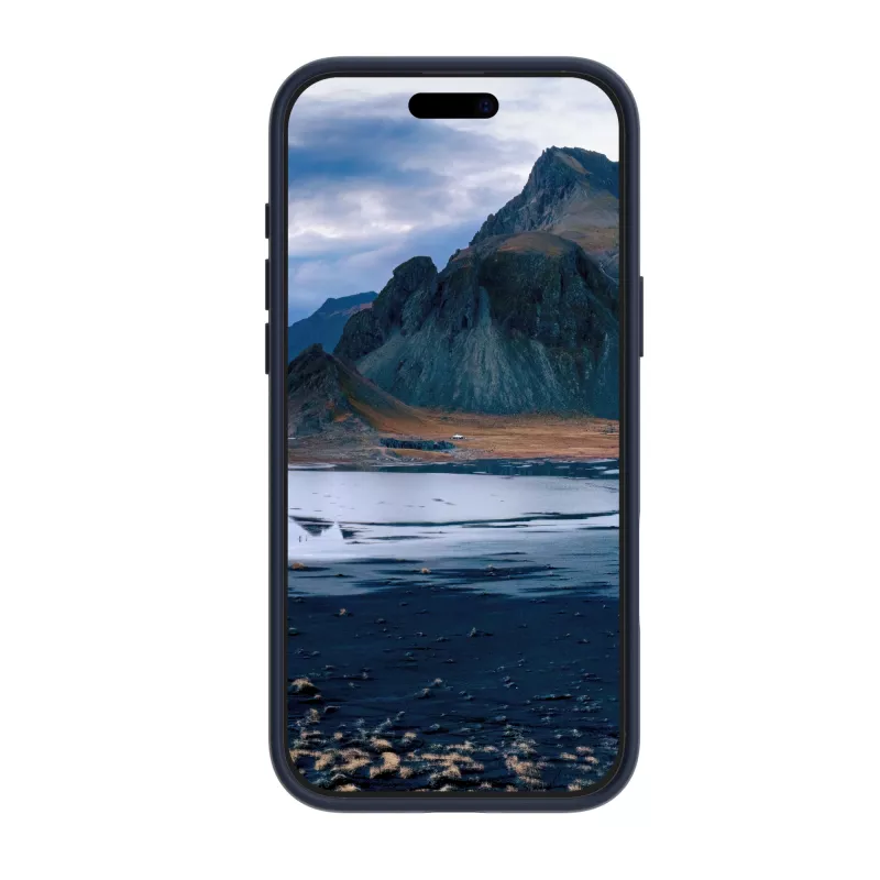 dbramante1928 Iceland Ultra D3O Carcasa trasera MagSafe con soporte, iPhone 16 Pro Max, azul