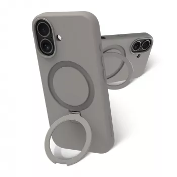 Funda para móvil dbramante1928 Roskilde MS Kick ICON para Apple iPhone 17, gris monocromático, soporte de mesa