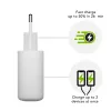 Cargador de pared dbramante re-charge Pro — 2× USB-C 25W, 110–240V, Blanco