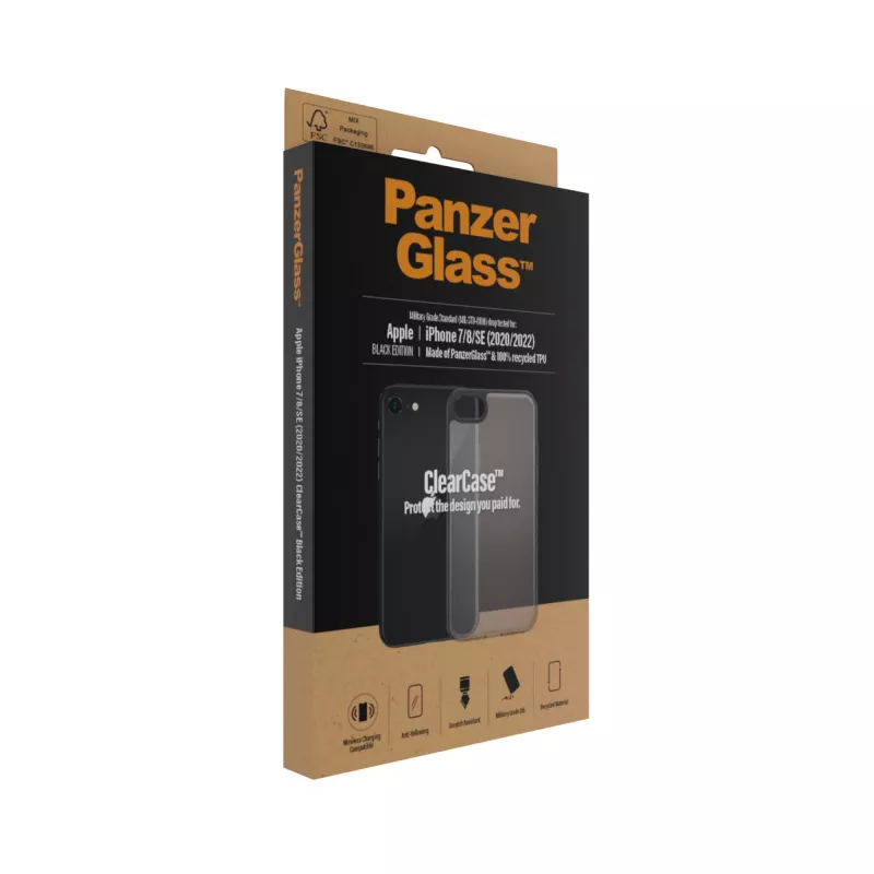 PanzerGlass ® ClearCase iPhone 8 | 7 | SE (2020/2022) | Negro