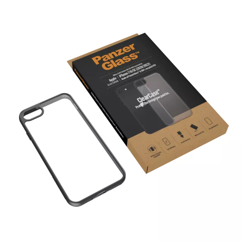 PanzerGlass ® ClearCase iPhone 8 | 7 | SE (2020/2022) | Negro