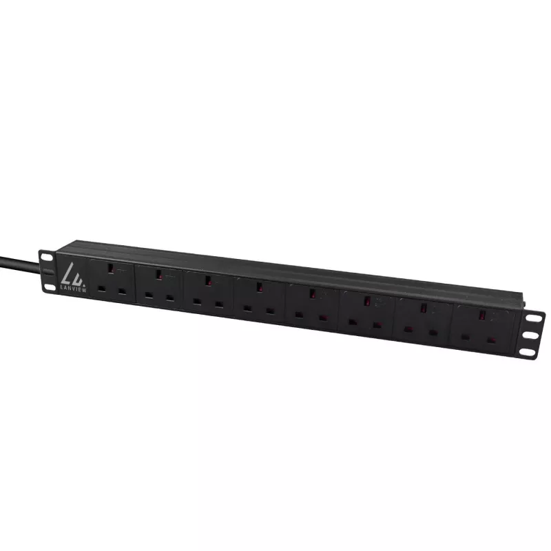 Lanview LVR-3MUK-SPD-UK8 unidad de distribución de corriente (PDU) 8 salidas AC 1,4U negra
