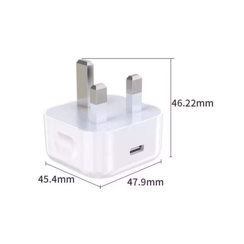 eSTUFF cargador doméstico USB-C PD 3A 20W, enchufe UK - blanco