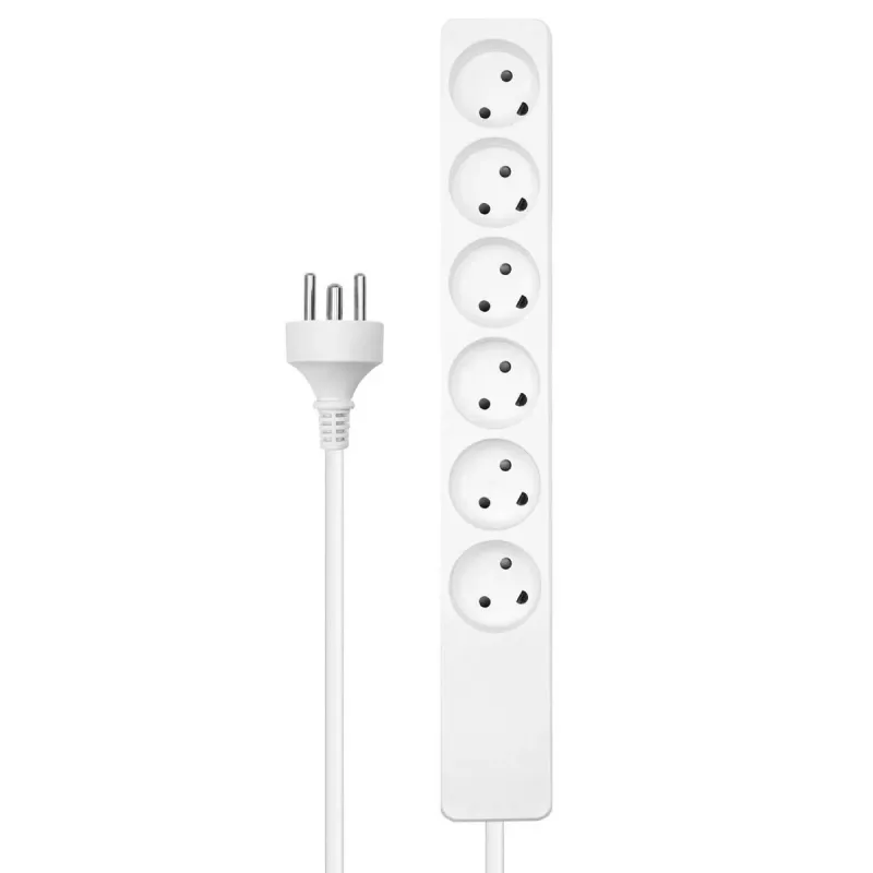 Microconnect MC-GRU0607DKW Alargador de corriente 7 m 6 salidas AC para interior blanco
