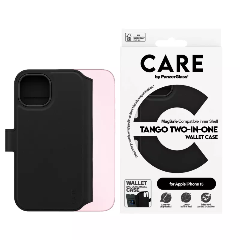 Funda cartera 2 en 1 con MagSafe PanzerGlass CARE™ by ® Tango iPhone 15