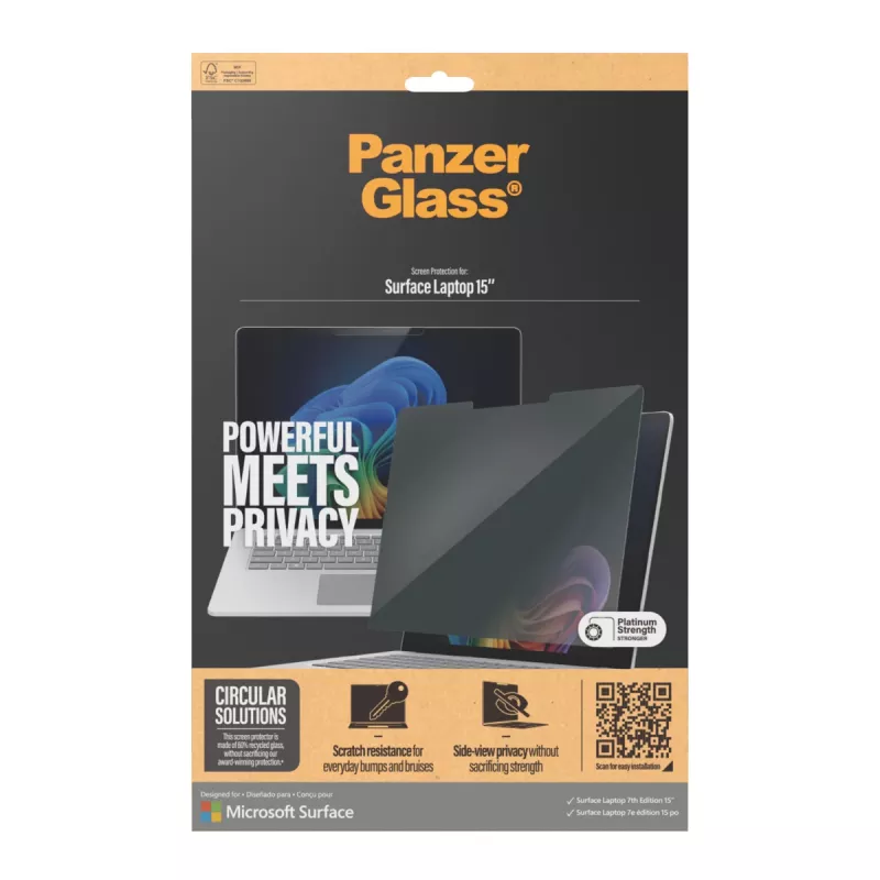 Protector de pantalla con filtro de privacidad PanzerGlass ® Microsoft Surface Laptop 7th Edition 15