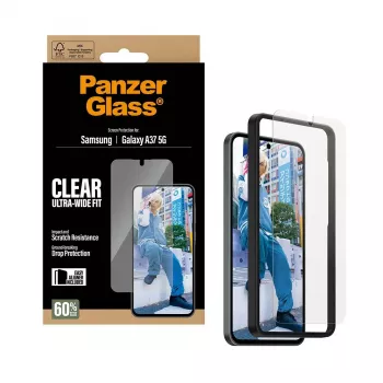 Protector de pantalla PanzerGlass Ultra-Wide Fit para Samsung Galaxy A37 5G — transparente, resistente a arañazos