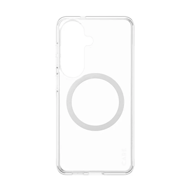 Funda PanzerGlass CARE™ Urban Explorer para Samsung Galaxy S26 — cubierta transparente con compatibilidad Qi blanca
