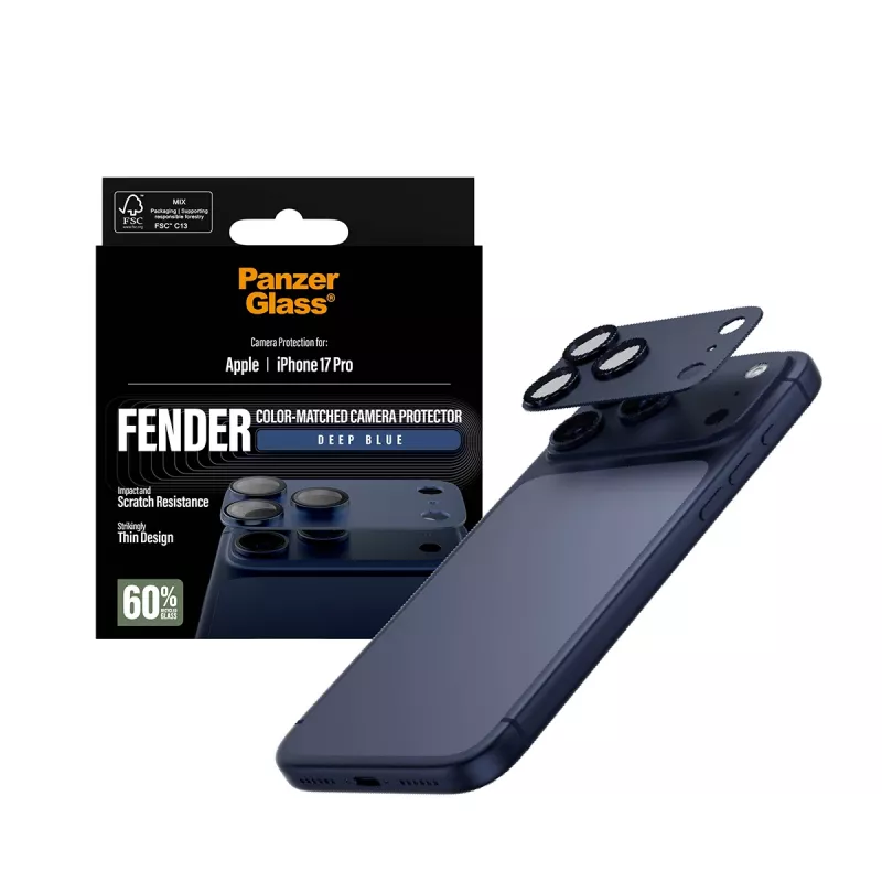 Protector de cámara PanzerGlass Fender Deep Blue para iPhone 17 Pro