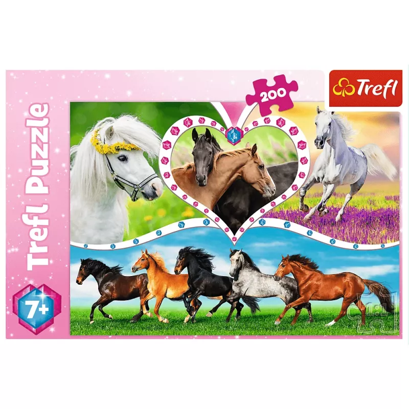 Trefl Puzle 200 piezas, Hermosos caballos (13248)